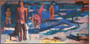 Badende am Meer, 1966,  l/Holz,  49x98 cm (C-66-03)